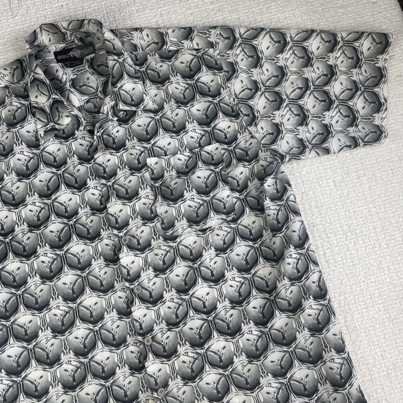 Vintage Southpole Short Sleeve Button Shirt Men's L y2k Psychedelic's AOP (READ) - Picture 2 of 16